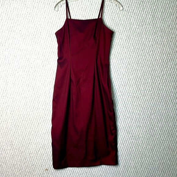 90s Y2K Dress Red Black Bodycon Straps Juniors Size 5 Clueless Classic Fetch - Picture 2 of 6